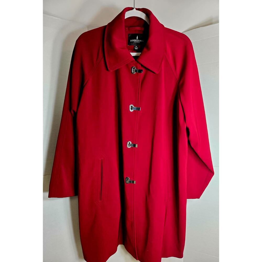 London Fog Rain Trench Coat Size 1x Red Outdoor R… - image 3